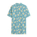 Polka Dot Daisy Flower Pattern Print Cotton Hawaiian Shirt