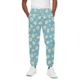 Polka Dot Daisy Flower Pattern Print Cotton Sweatpants