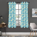 Polka Dot Daisy Flower Pattern Print Grommet Curtain Panels