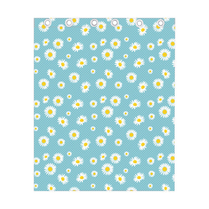 Polka Dot Daisy Flower Pattern Print Curtain