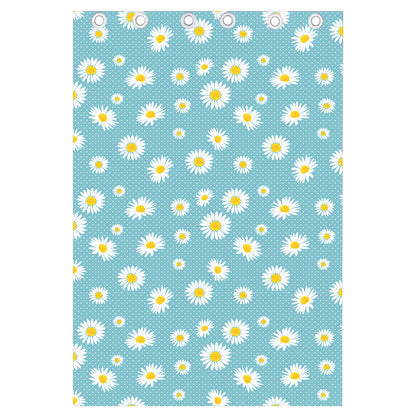 Polka Dot Daisy Flower Pattern Print Curtain
