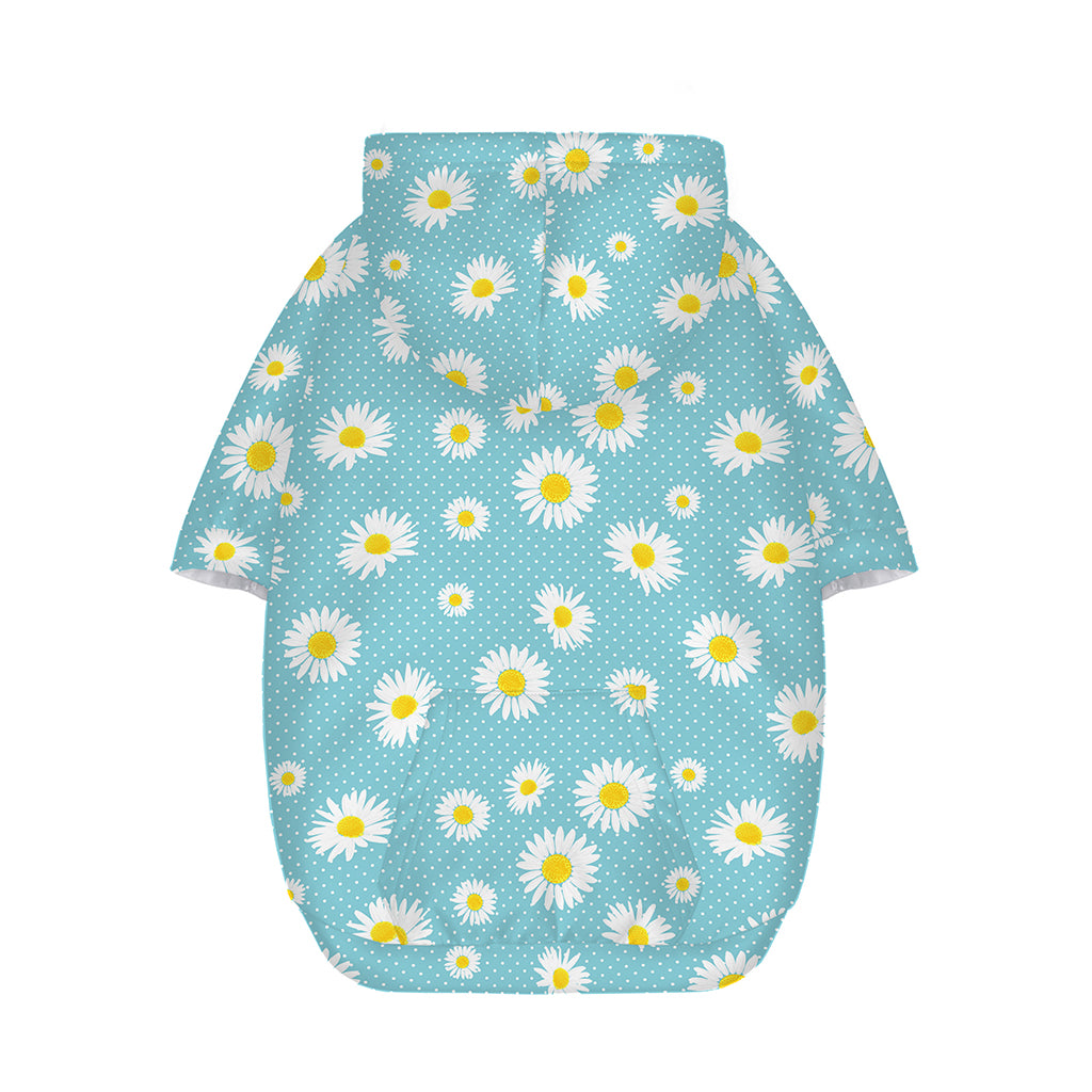 Polka Dot Daisy Flower Pattern Print Dog Zip Up Hoodie