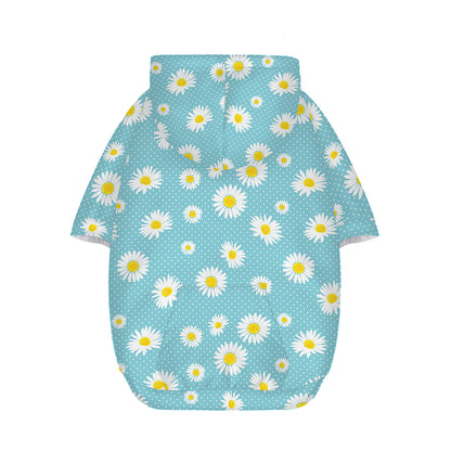 Polka Dot Daisy Flower Pattern Print Dog Zip Up Hoodie