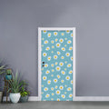 Polka Dot Daisy Flower Pattern Print Door Sticker