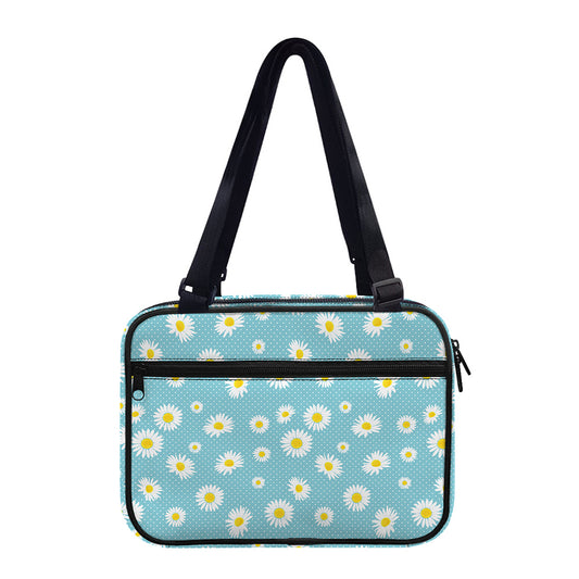 Polka Dot Daisy Flower Pattern Print Double Strap Bible Bag