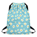 Polka Dot Daisy Flower Pattern Print Drawstring Backpack