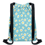 Polka Dot Daisy Flower Pattern Print Drawstring Backpack