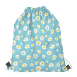 Polka Dot Daisy Flower Pattern Print Drawstring Bag