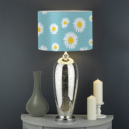 Polka Dot Daisy Flower Pattern Print Drum Lamp Shade