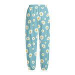 Polka Dot Daisy Flower Pattern Print Fleece Lined Knit Pants