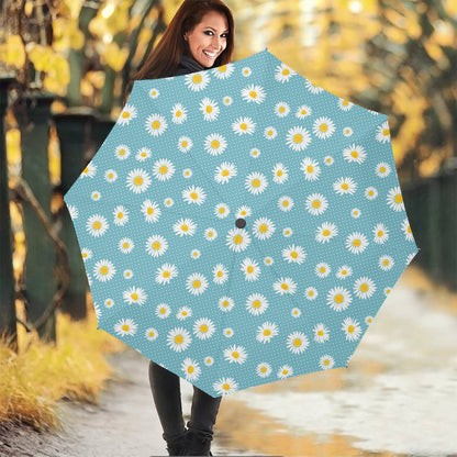 Polka Dot Daisy Flower Pattern Print Foldable Umbrella