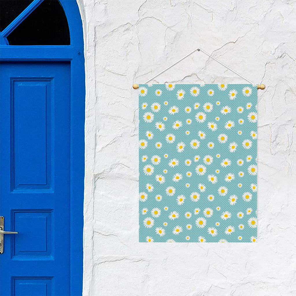 Polka Dot Daisy Flower Pattern Print Garden Flag