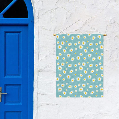 Polka Dot Daisy Flower Pattern Print Garden Flag