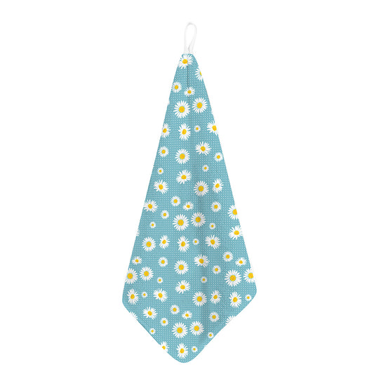 Polka Dot Daisy Flower Pattern Print Hand Towel