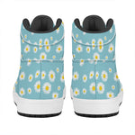 Polka Dot Daisy Flower Pattern Print High Top Leather Sneakers