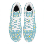 Polka Dot Daisy Flower Pattern Print High Top Leather Sneakers