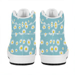 Polka Dot Daisy Flower Pattern Print High Top Leather Sneakers