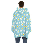 Polka Dot Daisy Flower Pattern Print Hoodie Blanket