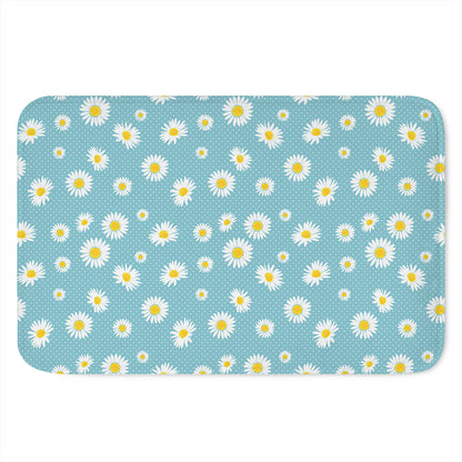 Polka Dot Daisy Flower Pattern Print Indoor Door Mat