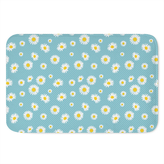 Polka Dot Daisy Flower Pattern Print Indoor Door Mat