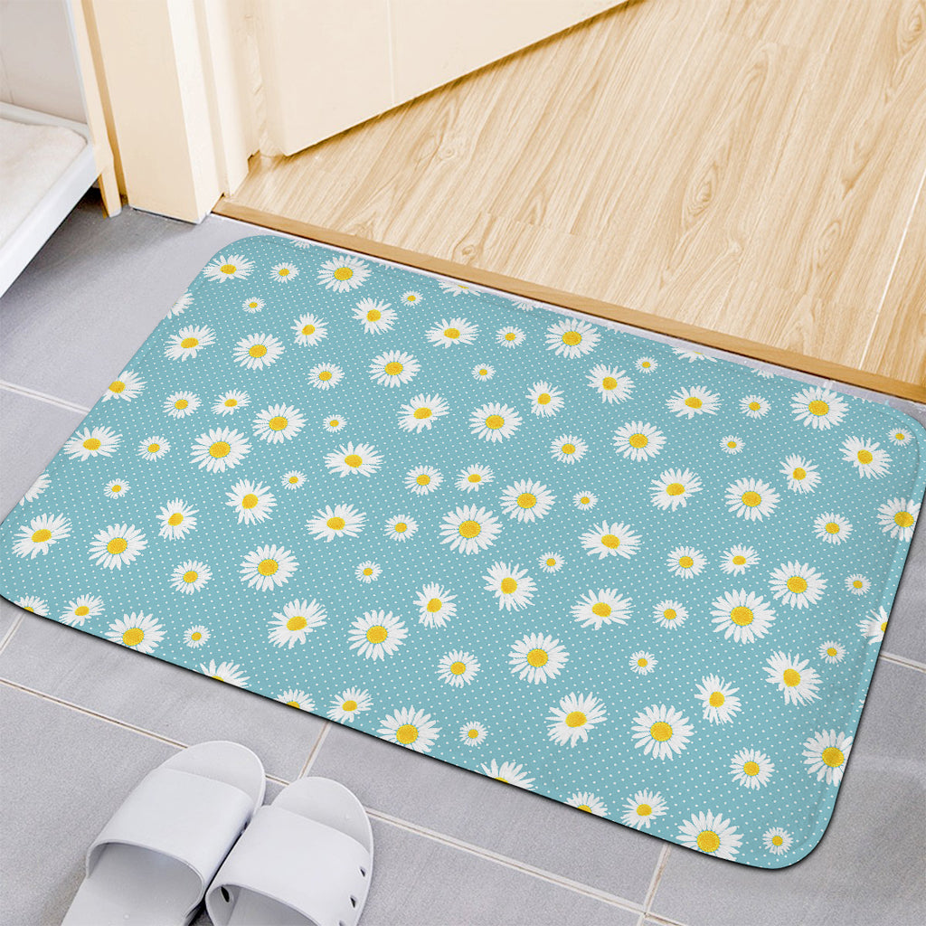 Polka Dot Daisy Flower Pattern Print Indoor Door Mat