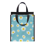 Polka Dot Daisy Flower Pattern Print Insulated Lunch Tote