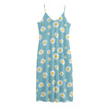 Polka Dot Daisy Flower Pattern Print Jersey Midi Cami Dress