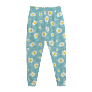Polka Dot Daisy Flower Pattern Print Jogger Pants