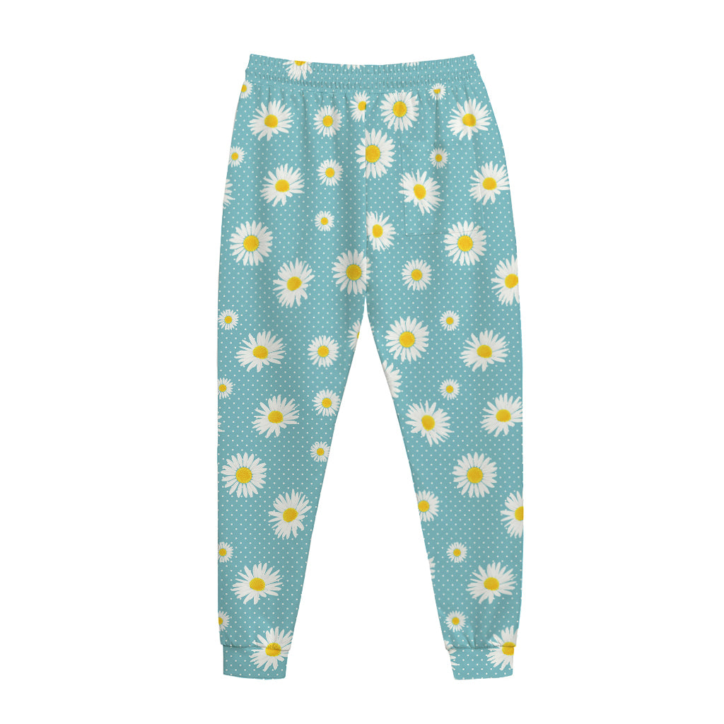 Polka Dot Daisy Flower Pattern Print Jogger Pants