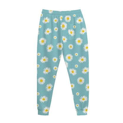 Polka Dot Daisy Flower Pattern Print Jogger Pants