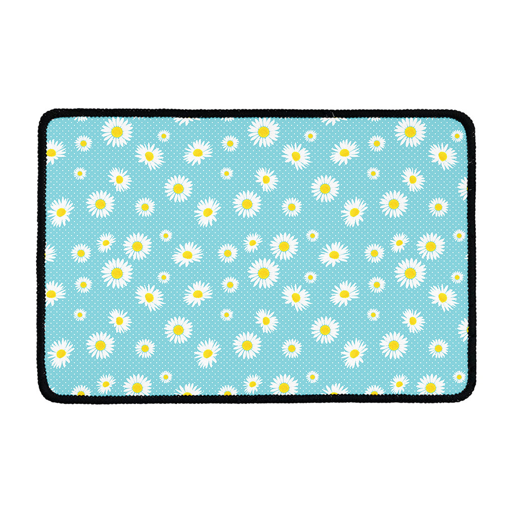 Polka Dot Daisy Flower Pattern Print Kitchen Mat