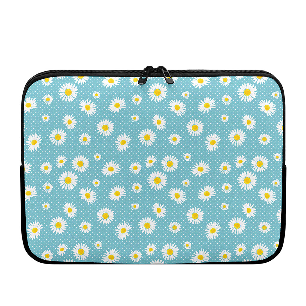 Polka Dot Daisy Flower Pattern Print Laptop Sleeve