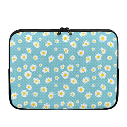 Polka Dot Daisy Flower Pattern Print Laptop Sleeve