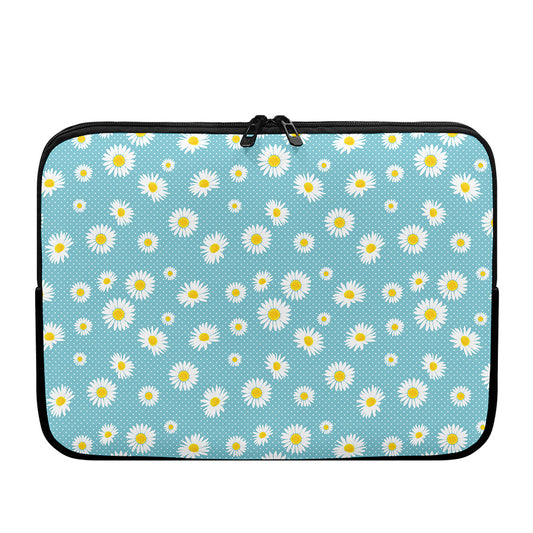 Polka Dot Daisy Flower Pattern Print Laptop Sleeve
