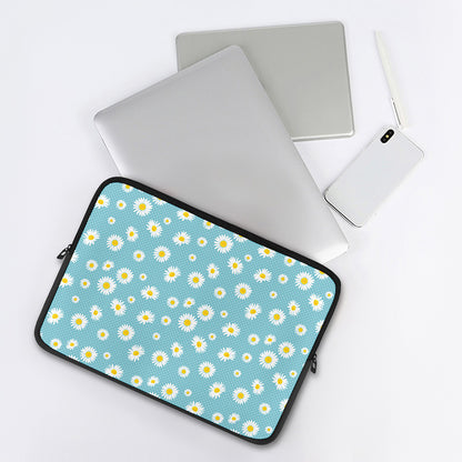 Polka Dot Daisy Flower Pattern Print Laptop Sleeve