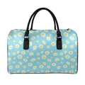 Polka Dot Daisy Flower Pattern Print Leather Duffel Bag