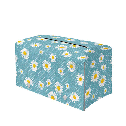 Polka Dot Daisy Flower Pattern Print Leather Tissue Box Cover