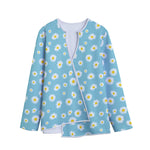 Polka Dot Daisy Flower Pattern Print Long Sleeve Short Coat