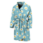 Polka Dot Daisy Flower Pattern Print Men's Bathrobe