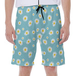 Polka Dot Daisy Flower Pattern Print Men's Beach Shorts