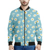Polka Dot Daisy Flower Pattern Print Men's Bomber Jacket