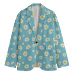 Polka Dot Daisy Flower Pattern Print Men's Cotton Blazer