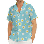 Polka Dot Daisy Flower Pattern Print Men's Deep V-Neck Shirt