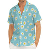 Polka Dot Daisy Flower Pattern Print Men's Deep V-Neck Shirt