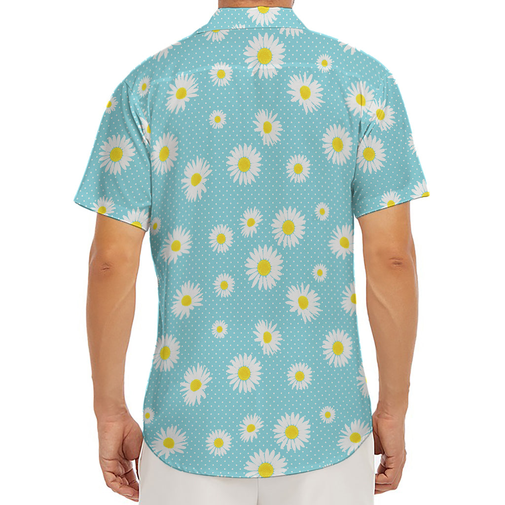 Polka Dot Daisy Flower Pattern Print Men's Deep V-Neck Shirt