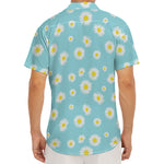 Polka Dot Daisy Flower Pattern Print Men's Deep V-Neck Shirt