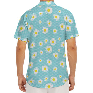 Polka Dot Daisy Flower Pattern Print Men's Deep V-Neck Shirt