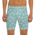 Polka Dot Daisy Flower Pattern Print Men's Long Boxer Briefs