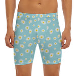 Polka Dot Daisy Flower Pattern Print Men's Long Boxer Briefs