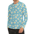 Polka Dot Daisy Flower Pattern Print Men's Long Sleeve Rash Guard